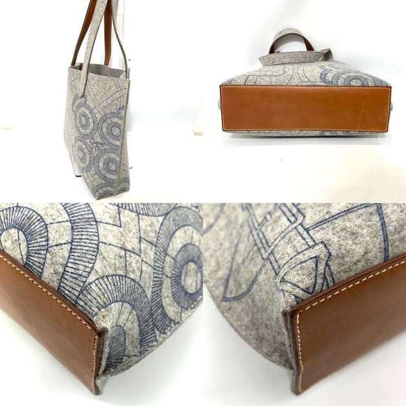 HERMES Gray Leather Tote Bag - Picture 3 of 6